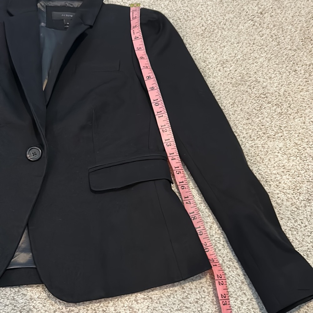 J. Crew Black Puff Sleeve Blazer in Stretchy Cotton, 0 - Picture 10 of 12